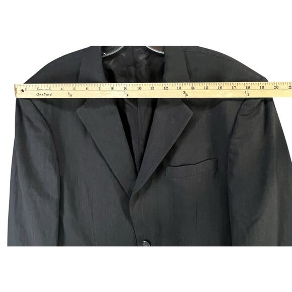 Pronto Uomo Suit Jacket Mens 42L Black Wool Sport Coat Blazer Business Classic - Picture 7 of 16